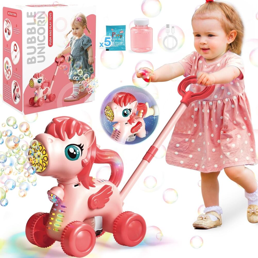 Chridark Unicorn Bubble Lawn Mower - Pink